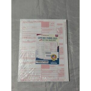 Next Day Labels 1099 NEC Forms 2025 With Self Seal Envelopes 25 Sets